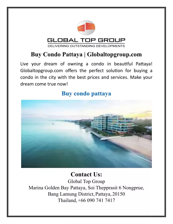 buy condo pattaya globaltopgroup com