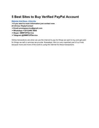 5 Best Sites to Buy Verified PayPal Account