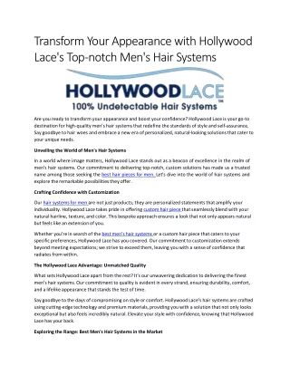Transform Your Appearance with Hollywood Lace