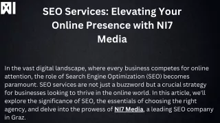 SEO Services Elevating Your Online Presence with NI7 Media
