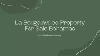 La bougainvillea Property for sale bahamas