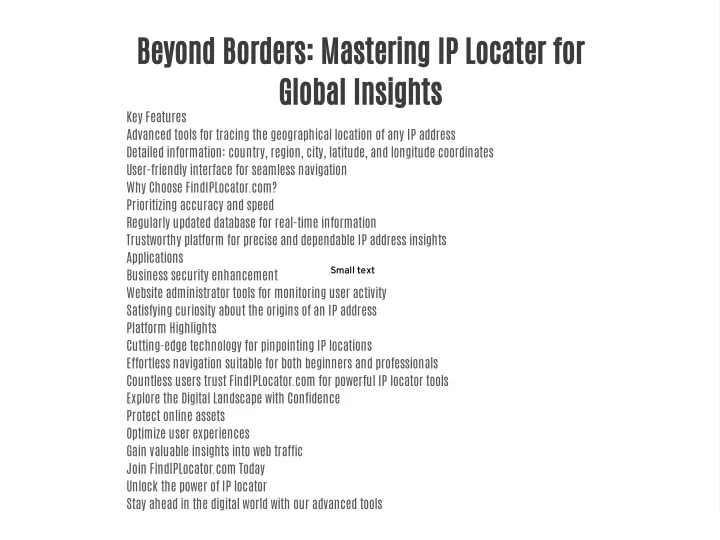 beyond borders mastering ip locater for global