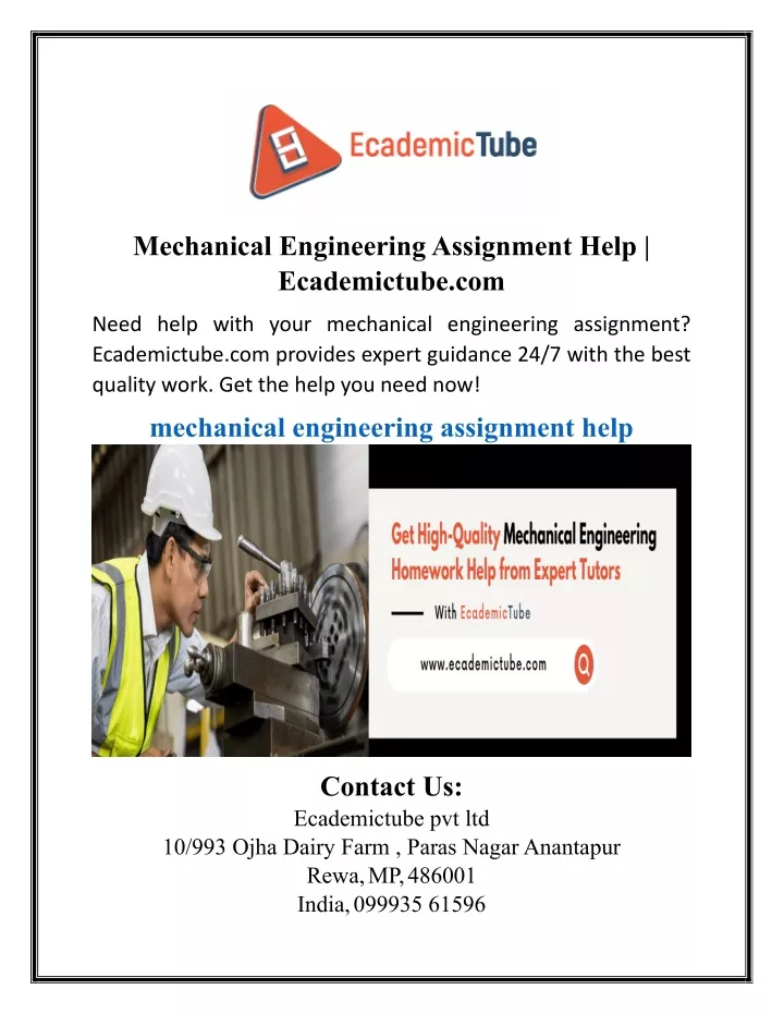 PPT - Mechanical Engineering Assignment Help | Ecademictube.com ...