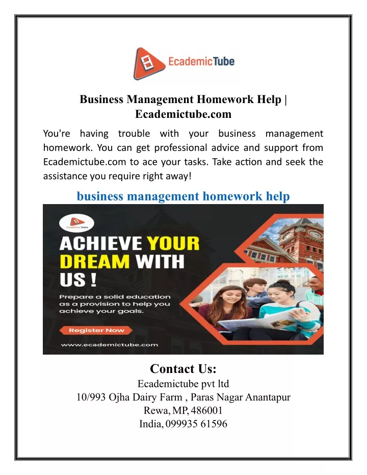 business management homework help ecademictube com