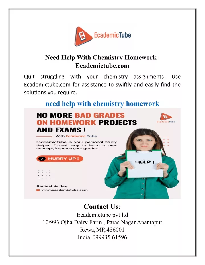 need help with chemistry homework ecademictube com