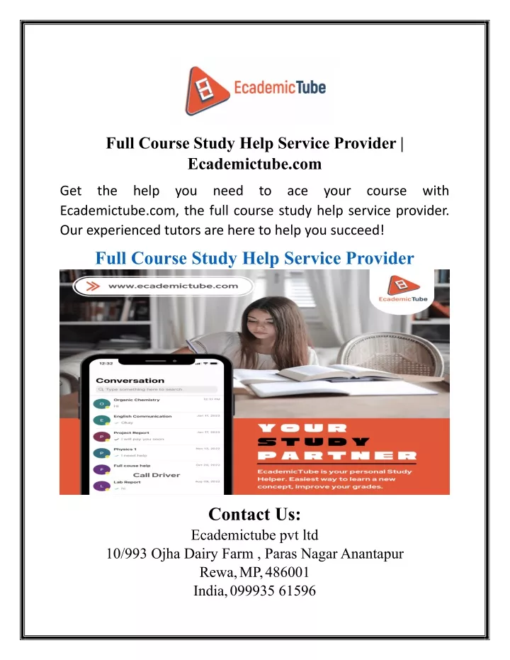 full course study help service provider