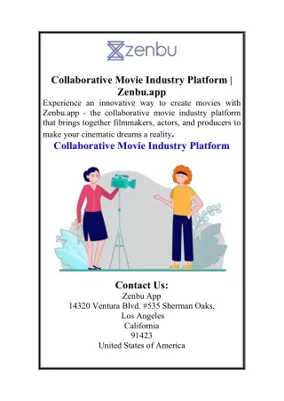 Collaborative Movie Industry Platform  Zenbu.app