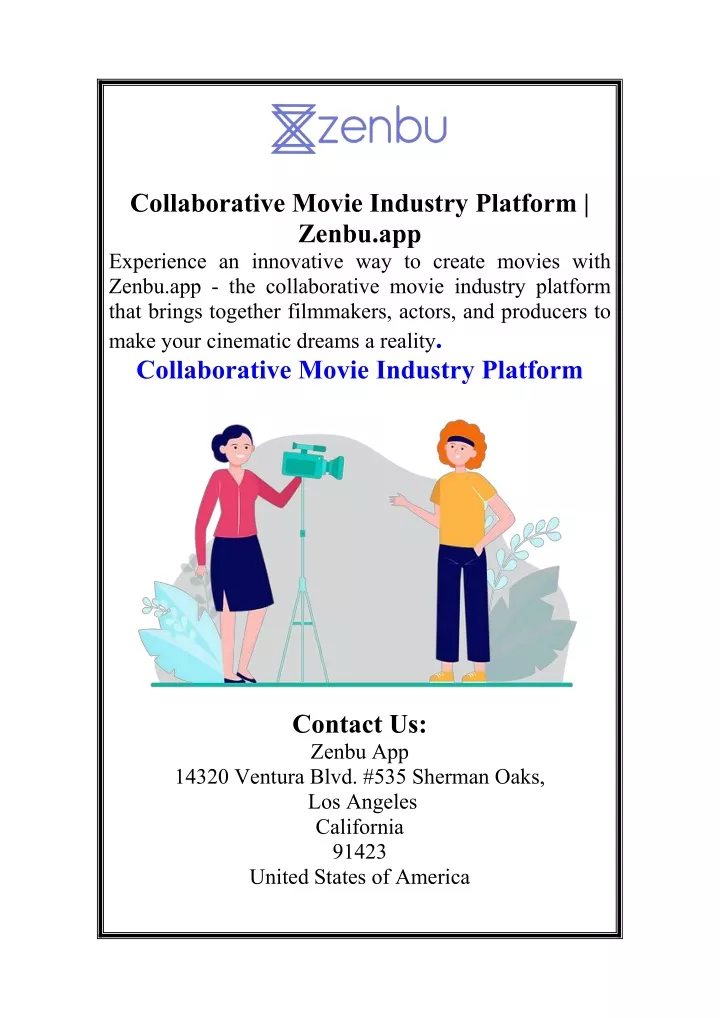 collaborative movie industry platform zenbu