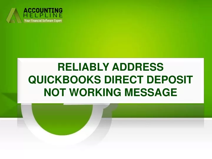 reliably address quickbooks direct deposit