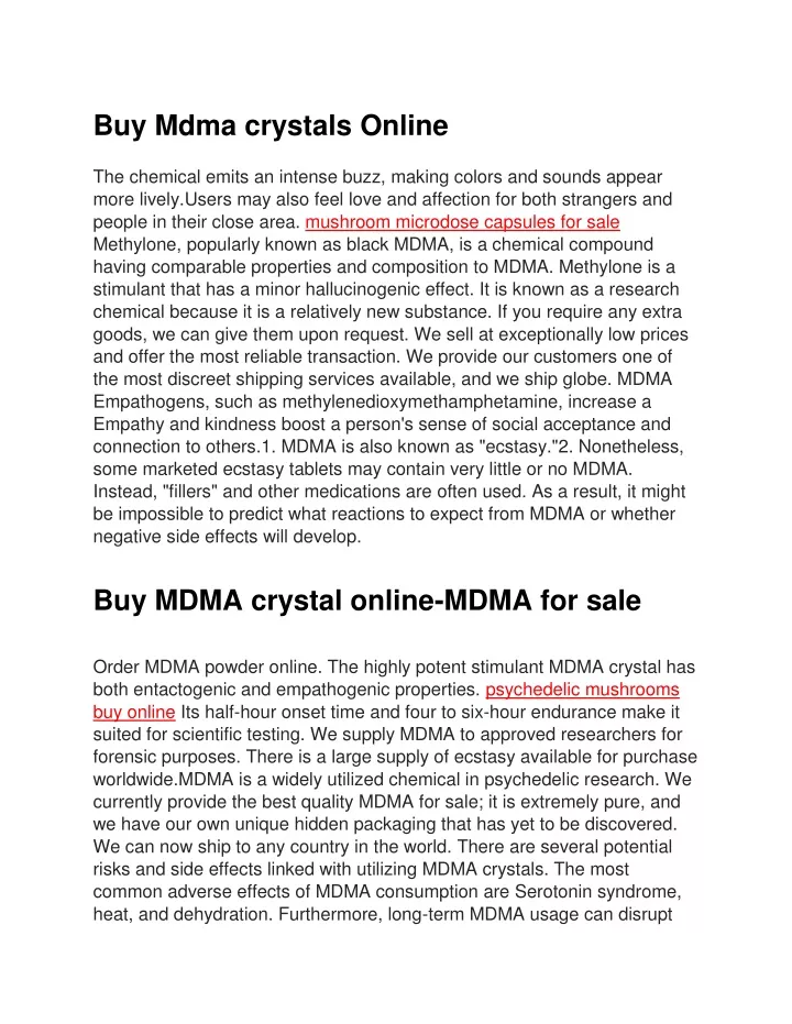 buy mdma crystals online the chemical emits