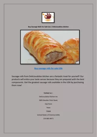 Buy Sausage Rolls For Sale Usa | Deliciousbites.kitchen