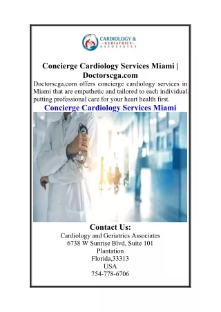 Concierge Cardiology Services Miami Doctorscga.com