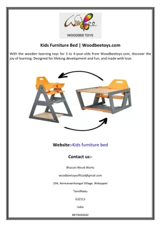 Kids Furniture Bed  Woodbeetoys.com