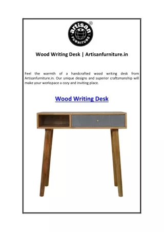 Wood Writing Desk Artisanfurniture.in