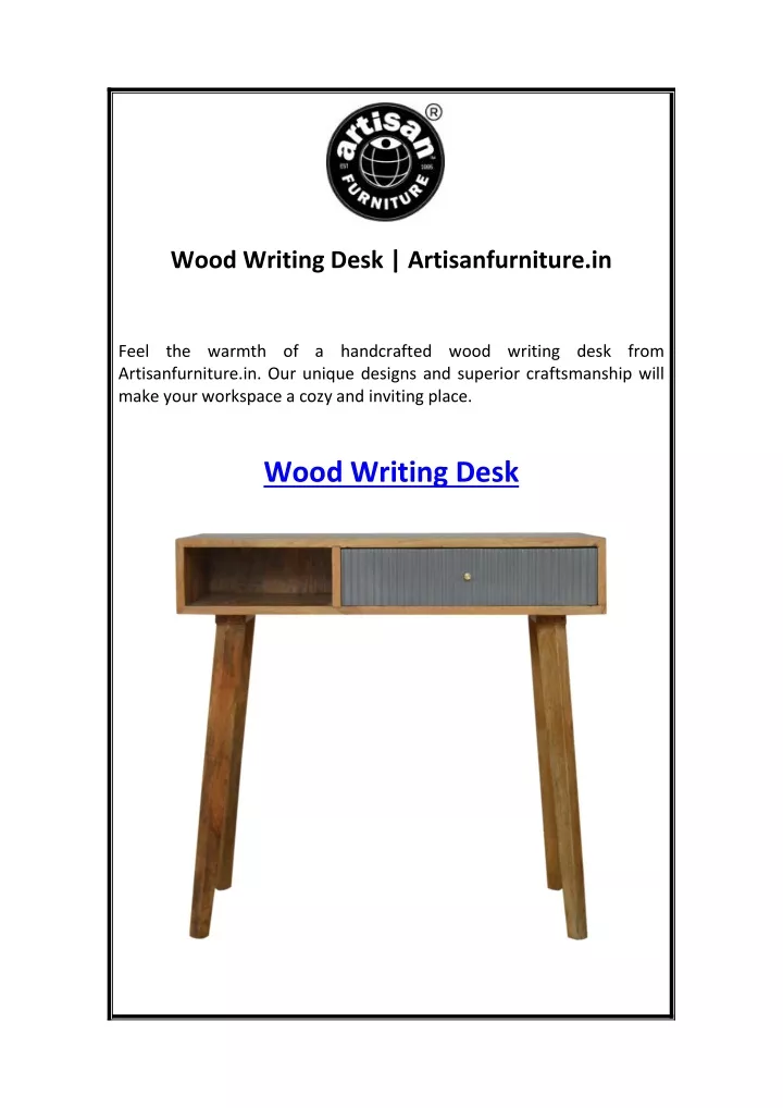 wood writing desk artisanfurniture in