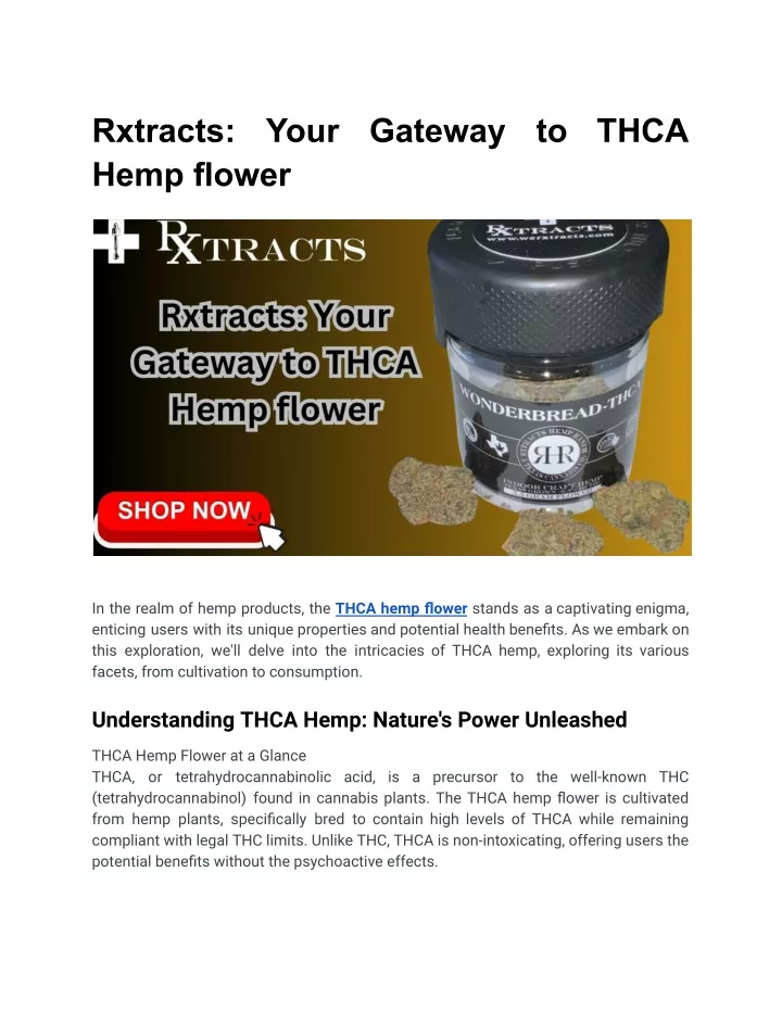 PPT - In The Realm Of Hemp Products, The THCA Hemp Flower Stands As A ...