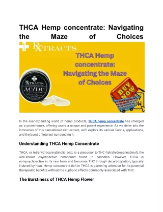 thca hemp concentrate navigating the maze