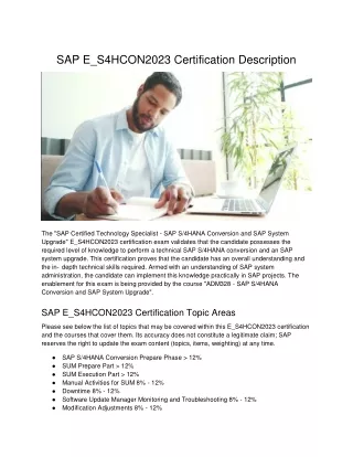 sap e s4hcon2023 certification description