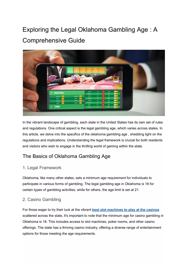 exploring the legal oklahoma gambling age a