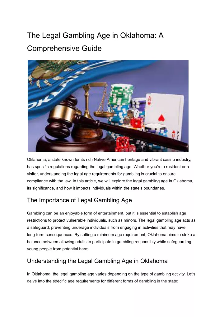 the legal gambling age in oklahoma a