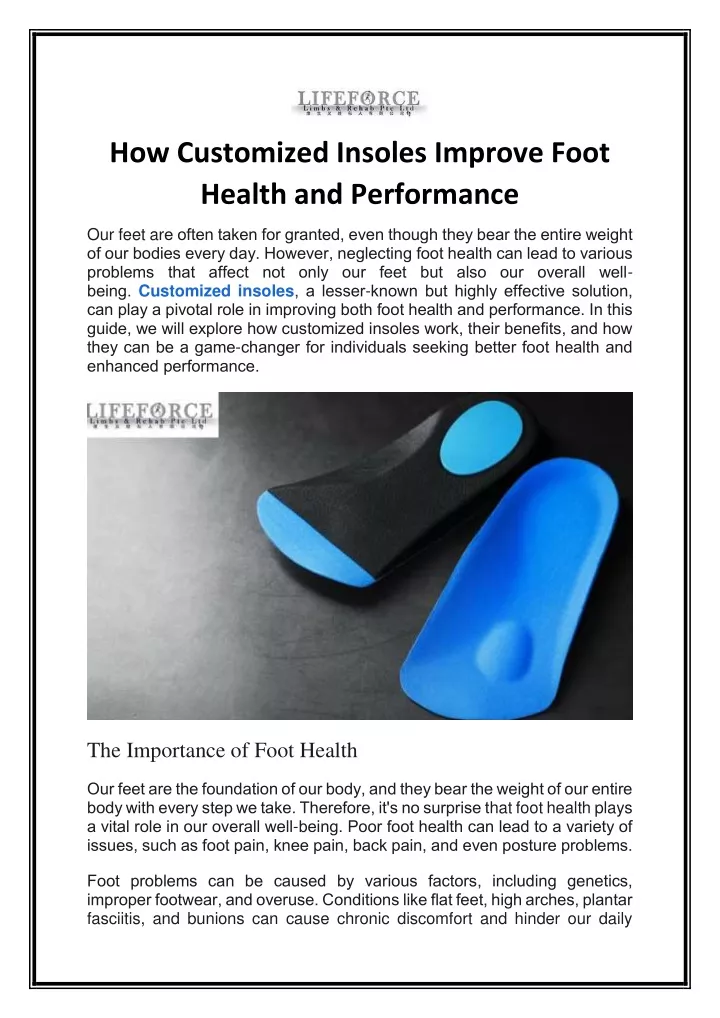 how customized insoles improve foot health