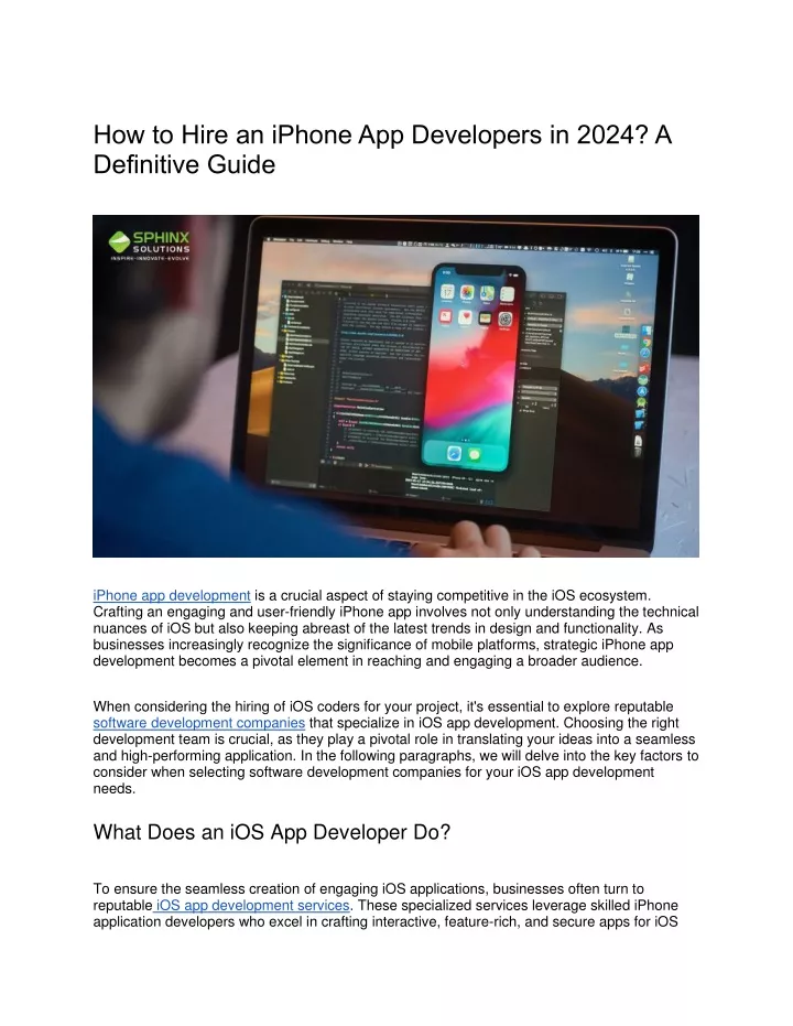 how to hire an iphone app developers in 2024