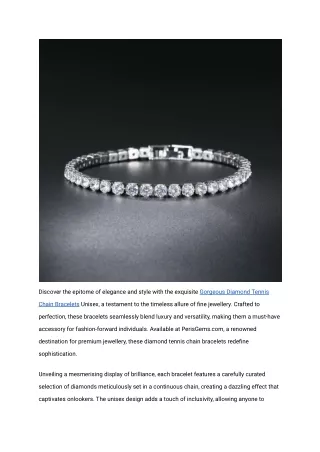 Gorgeous Diamond Tennis Chain Bracelets Unisex