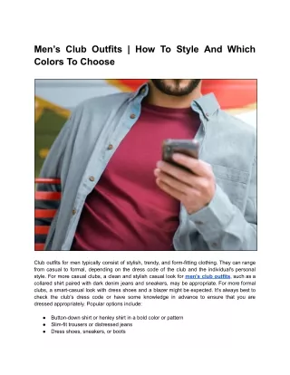 Unveiling Men's Club Outfits - Perk Clothing’s Guide to a Fashionable Night