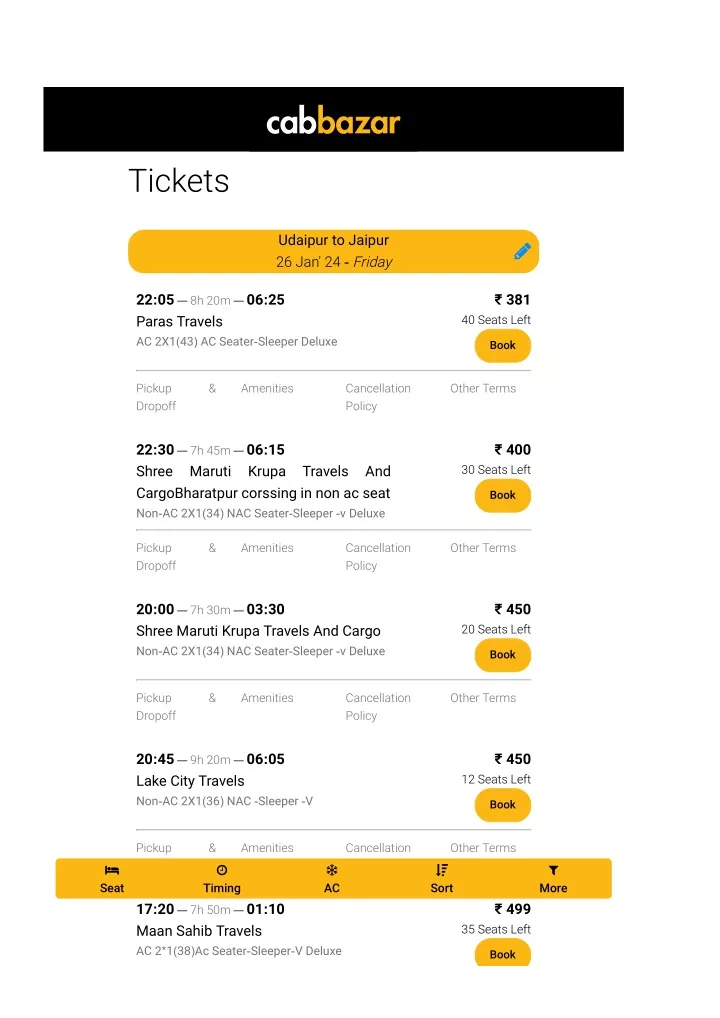 udaipur tickets