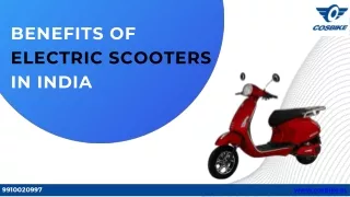 Benefits of Electric Scooters in India
