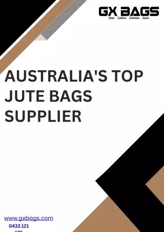 Australia's Top Jute Bags Supplier
