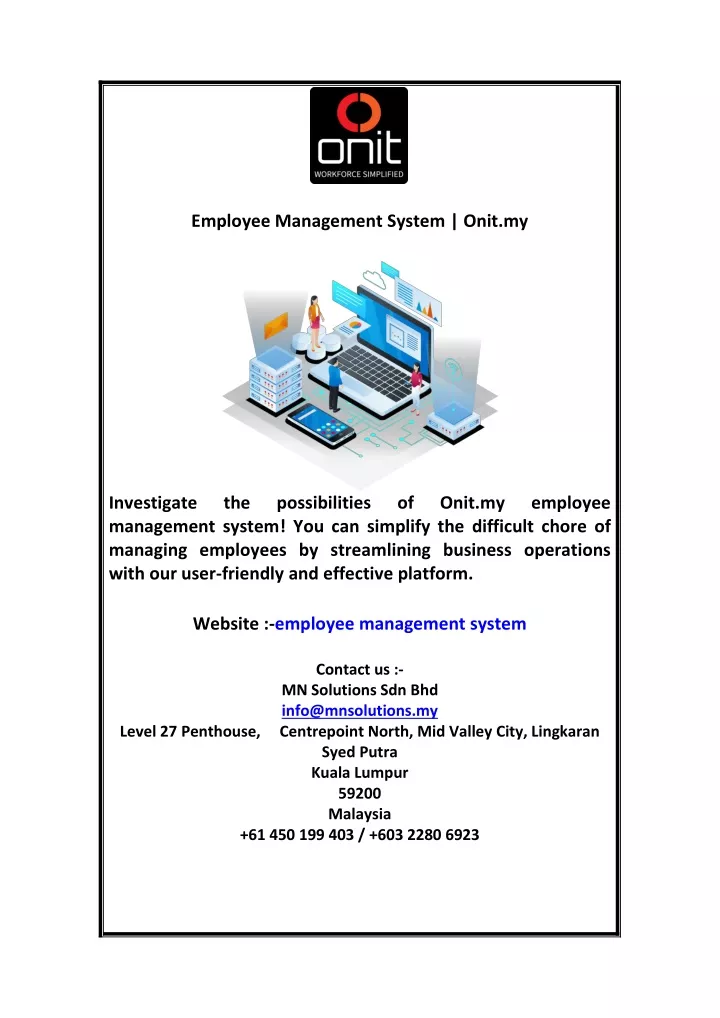 employee management system onit my