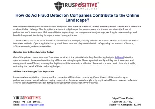 How do Ad Fraud Detection Companies Contribute to the Online Landscape?