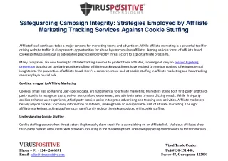 Affiliate Marketing Tracking Services Against Cookie Stuffing