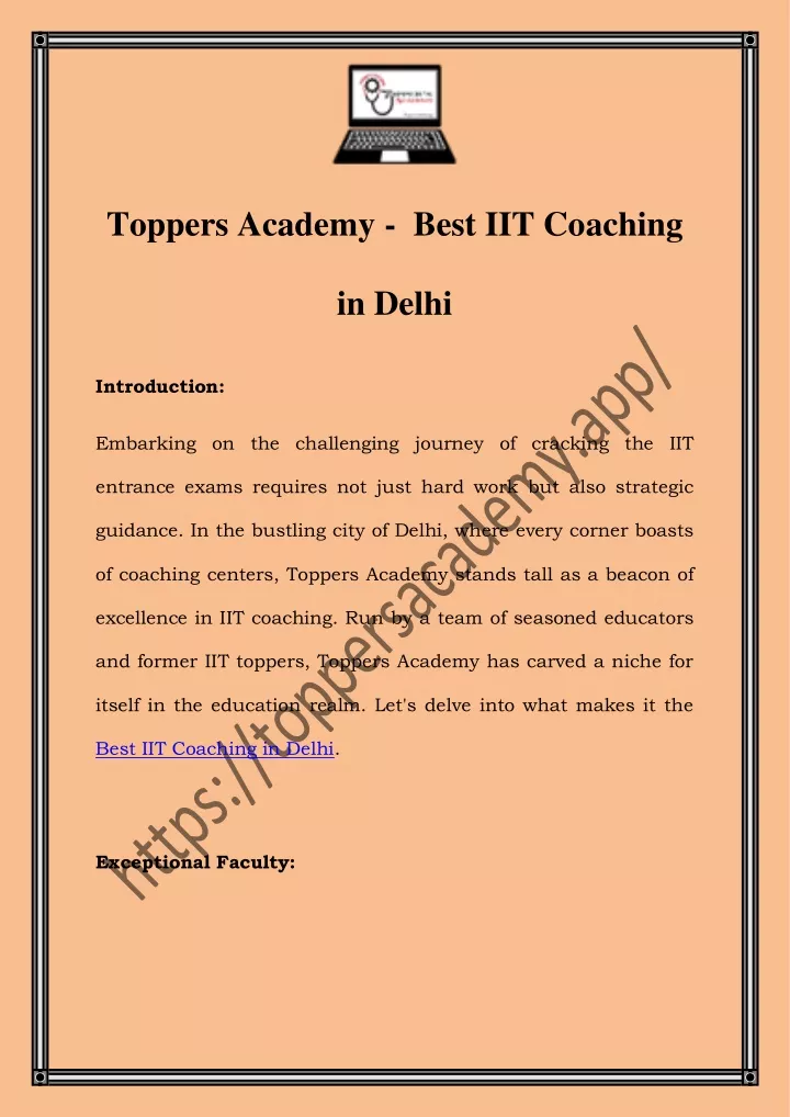 toppers academy best iit coaching