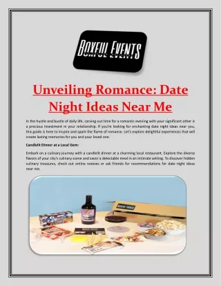 Unveiling Romance Date Night Ideas Near Me