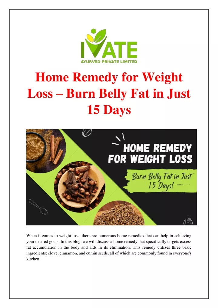 home remedy for weight loss burn belly