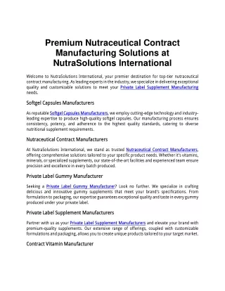 NutraSolutions_PremiumNutraceuticalContractManufacturingSolutions