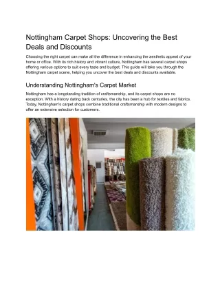 Nottingham Carpet Shops: Uncovering the Best Deals and Discounts