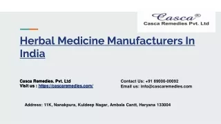 Herbal Medicine Manufacturers In India