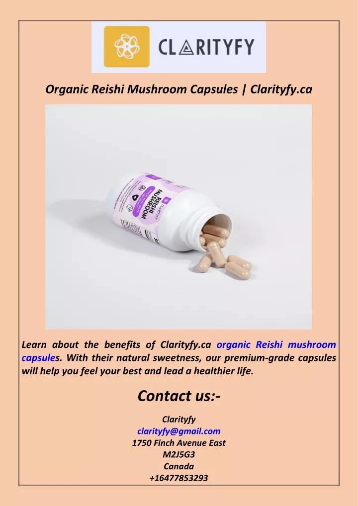organic reishi mushroom capsules clarityfy ca