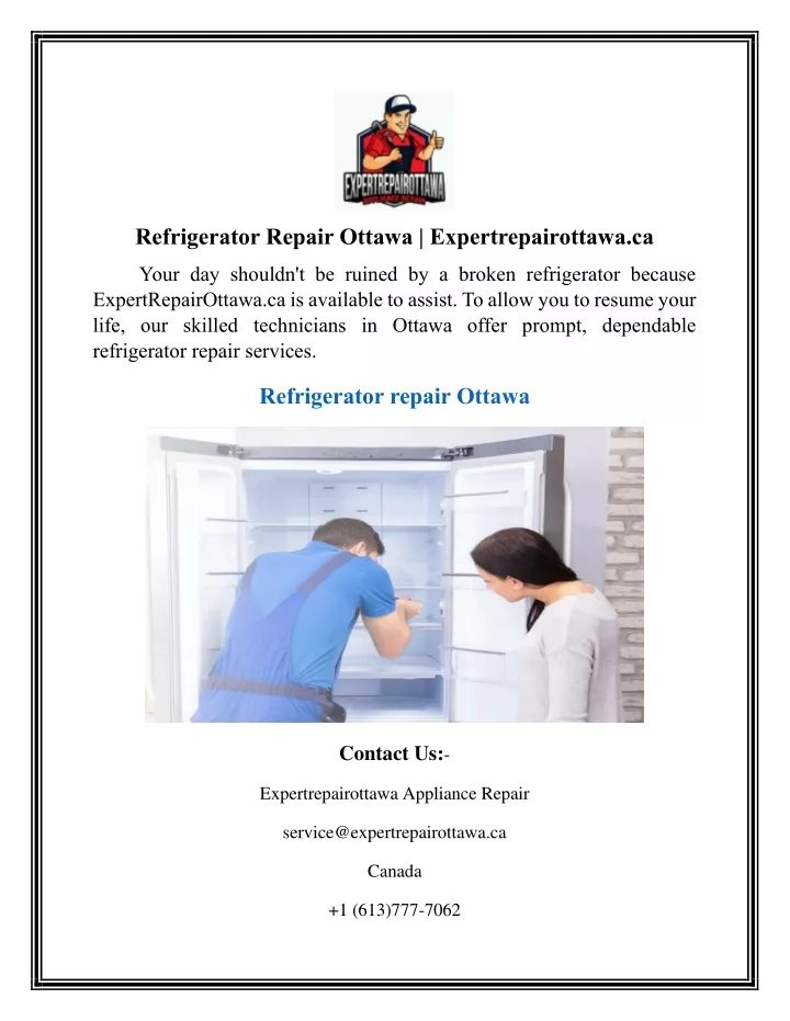 refrigerator repair ottawa expertrepairottawa ca