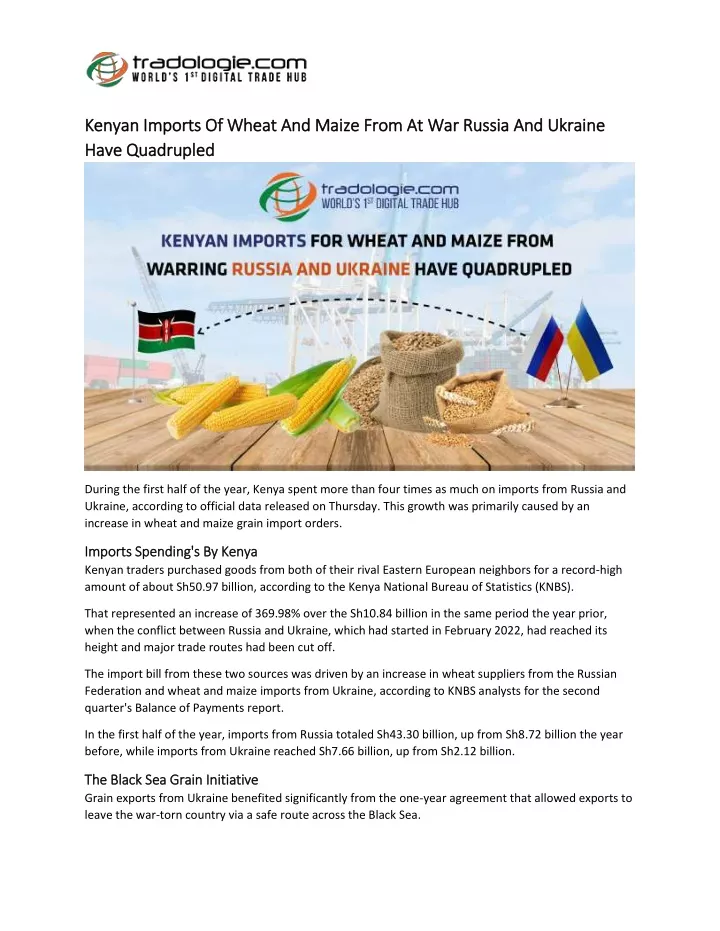 kenyan imports of wheat and maize from