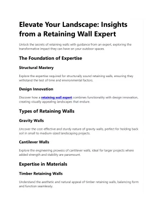 retaining wall expert