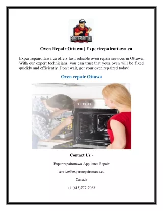 Oven Repair Ottawa  Expertrepairottawa.ca
