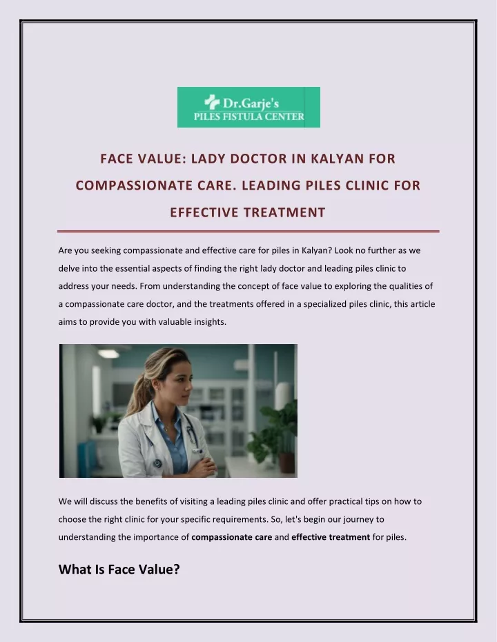 face value lady doctor in kalyan for