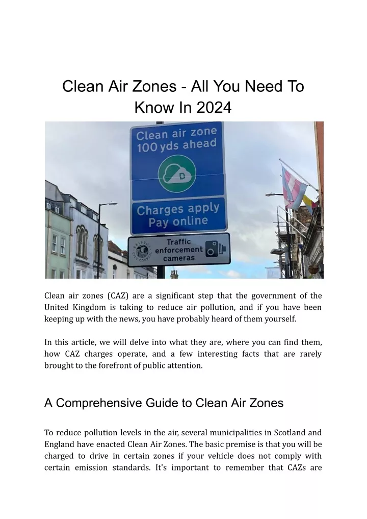 clean air zones all you need to know in 2024