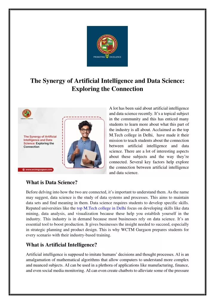 the synergy of artificial intelligence and data