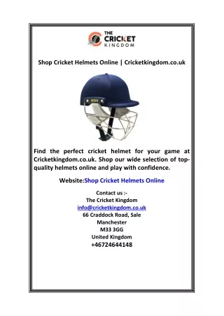 Shop Cricket Helmets Online