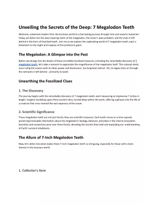 Unveiling the Secrets of the Deep_ 7 Megalodon Teeth